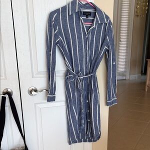 Banana Republic Striped Linen Blend Dress